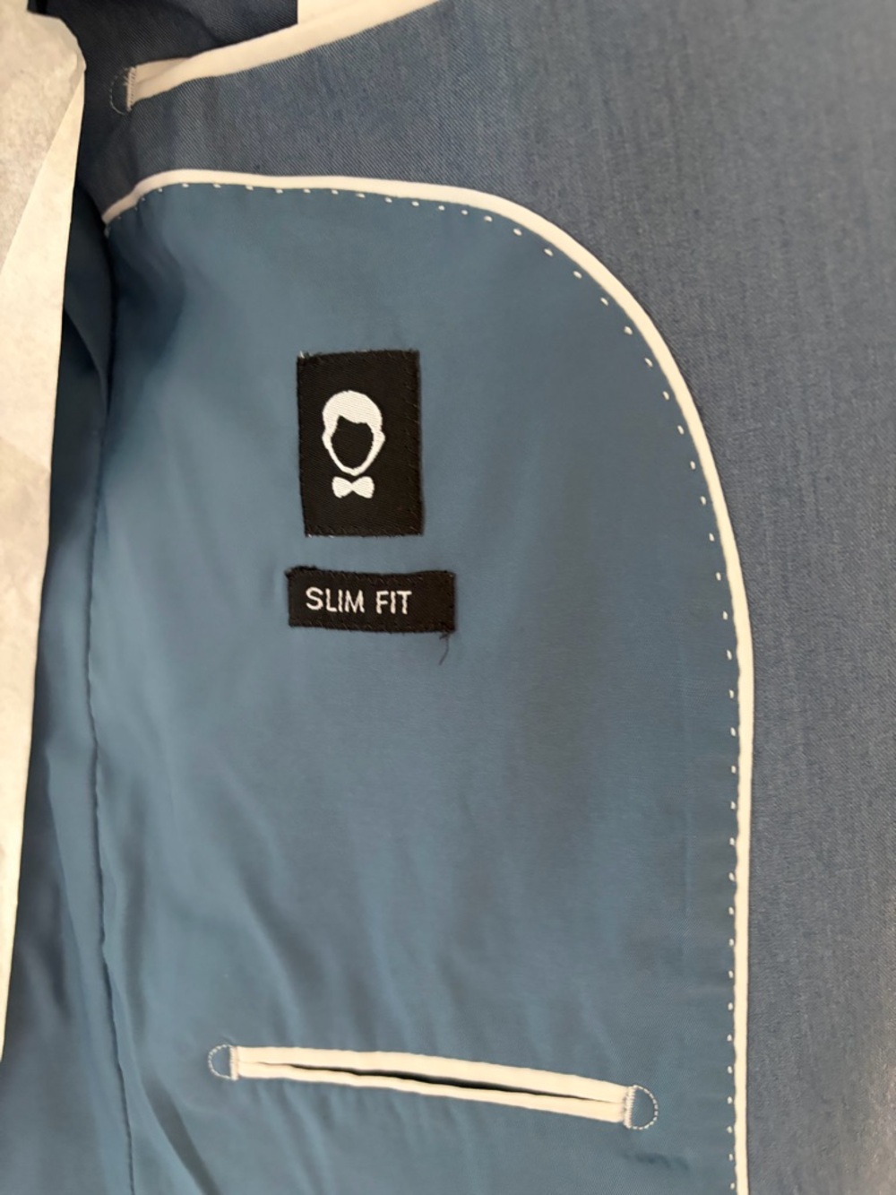 Classic Men's Blue Two-Piece Suit - Elegant Formal Blazer & Trousers - Picture 8 of 9